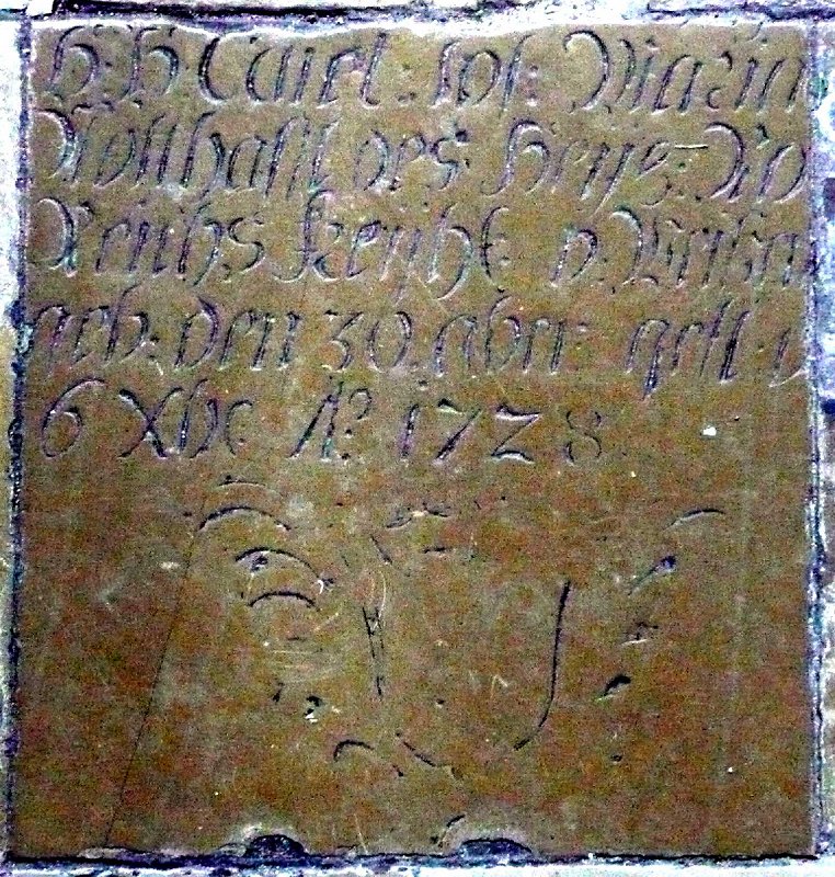 Grabplatte fr Cajetan Joseph Maria Notthafft im Ingolstdter Liebfrauenmnster