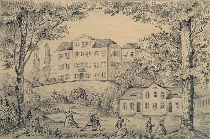 Dorf und Schloss Friedenfels (Bild in Gouachemalerei)