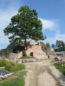 Die freigelegten Mauern auf dem "Kapellenhgel"