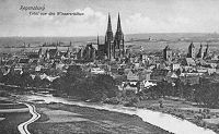Regensburg auf einer Ansichtskarte von 1909
