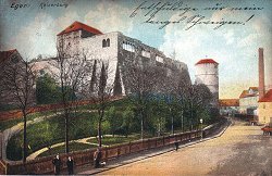 Die Egerer Burg auf einer Postkarte um 1910