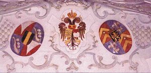 Die drei Wappen über dem Chorbogen
