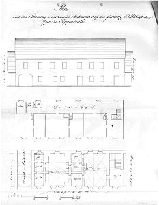 Plan zum Umbau des "Torflügels" 1857