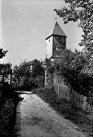 Blick aus der Vorburg zum Bergfried